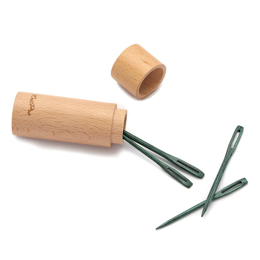 Teal Wooden Darning Needles: Mindful Collection