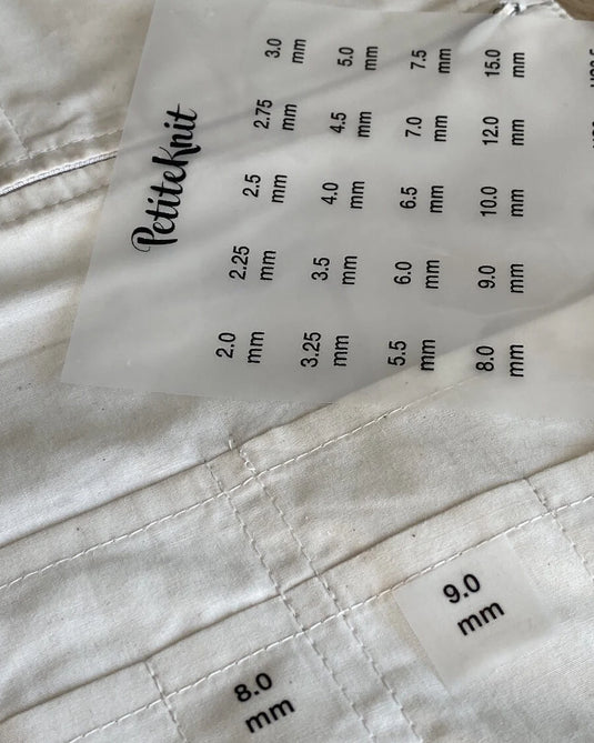 Iron-on labels for Knitter's Needle Cases